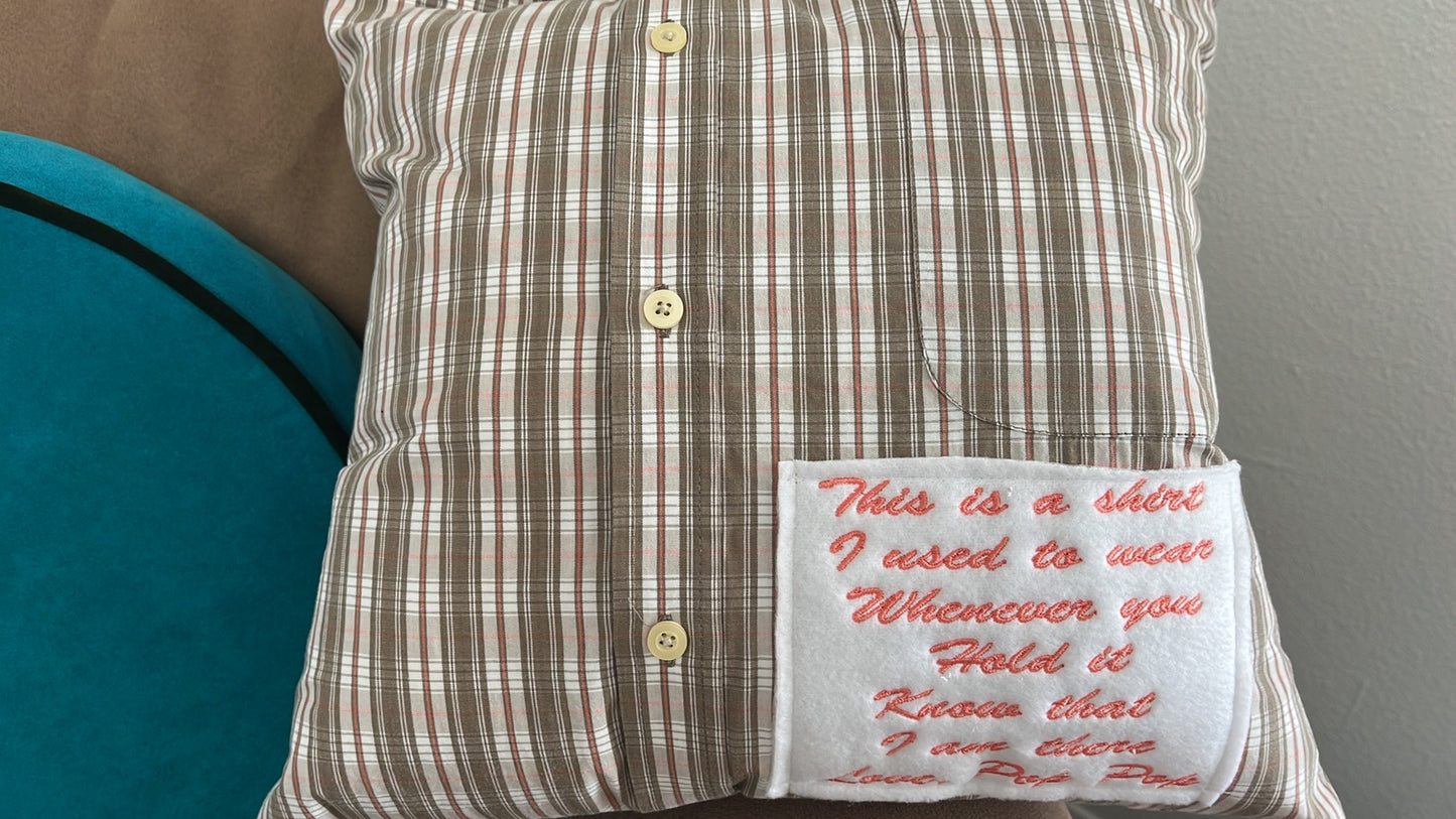 Memory Pillow Remembrance Gift – Personalized Keepsake with Embroidered Memory Patch