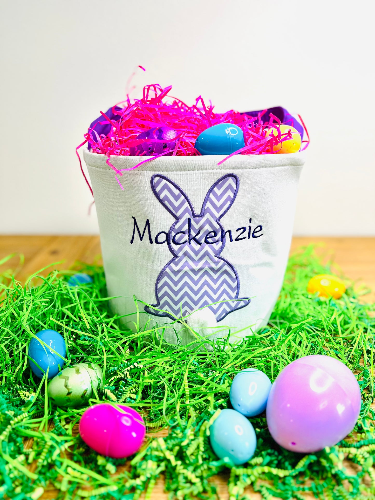 Embroidered Easter Basket with Custom Name – Perfect for Kids
