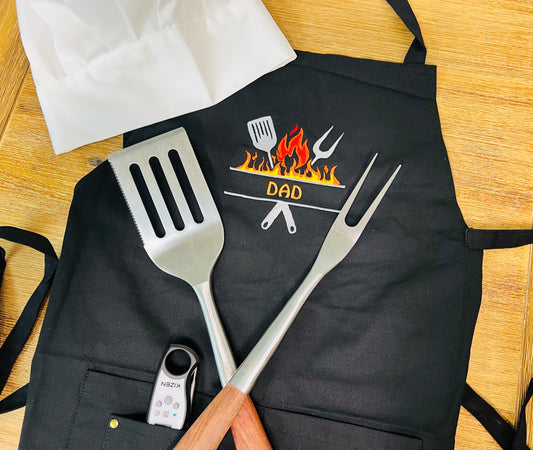 DAD Apron – BBQ Grilling Apron for Men | Personalized Custom Gift for Dad
