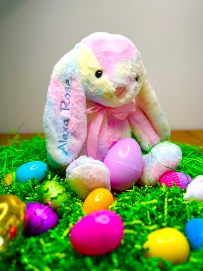 Embroidered Easter Bunny Plush with Custom Name on Ear