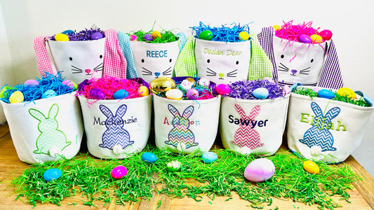Embroidered Easter Basket with Custom Name – Perfect for Kids
