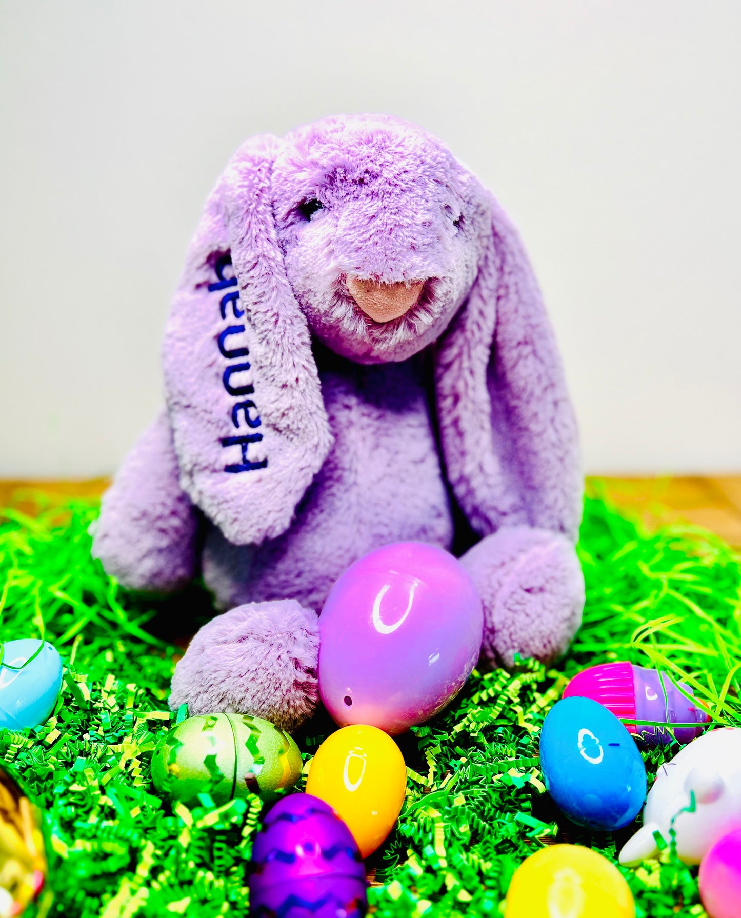 Embroidered Easter Bunny Plush with Custom Name on Ear