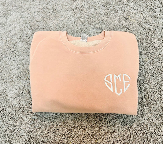 Embroidered Sweatshirt with Heart Monogram – Custom Gift
