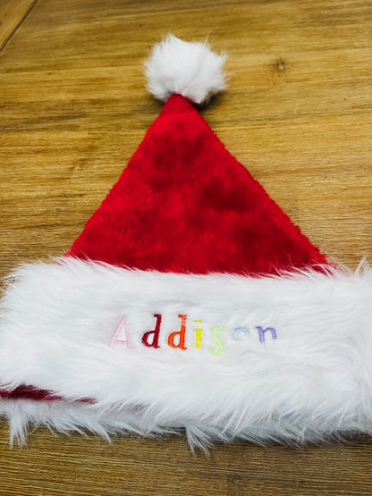 Custom Embroidered Santa Hats – Personalized Holiday Design