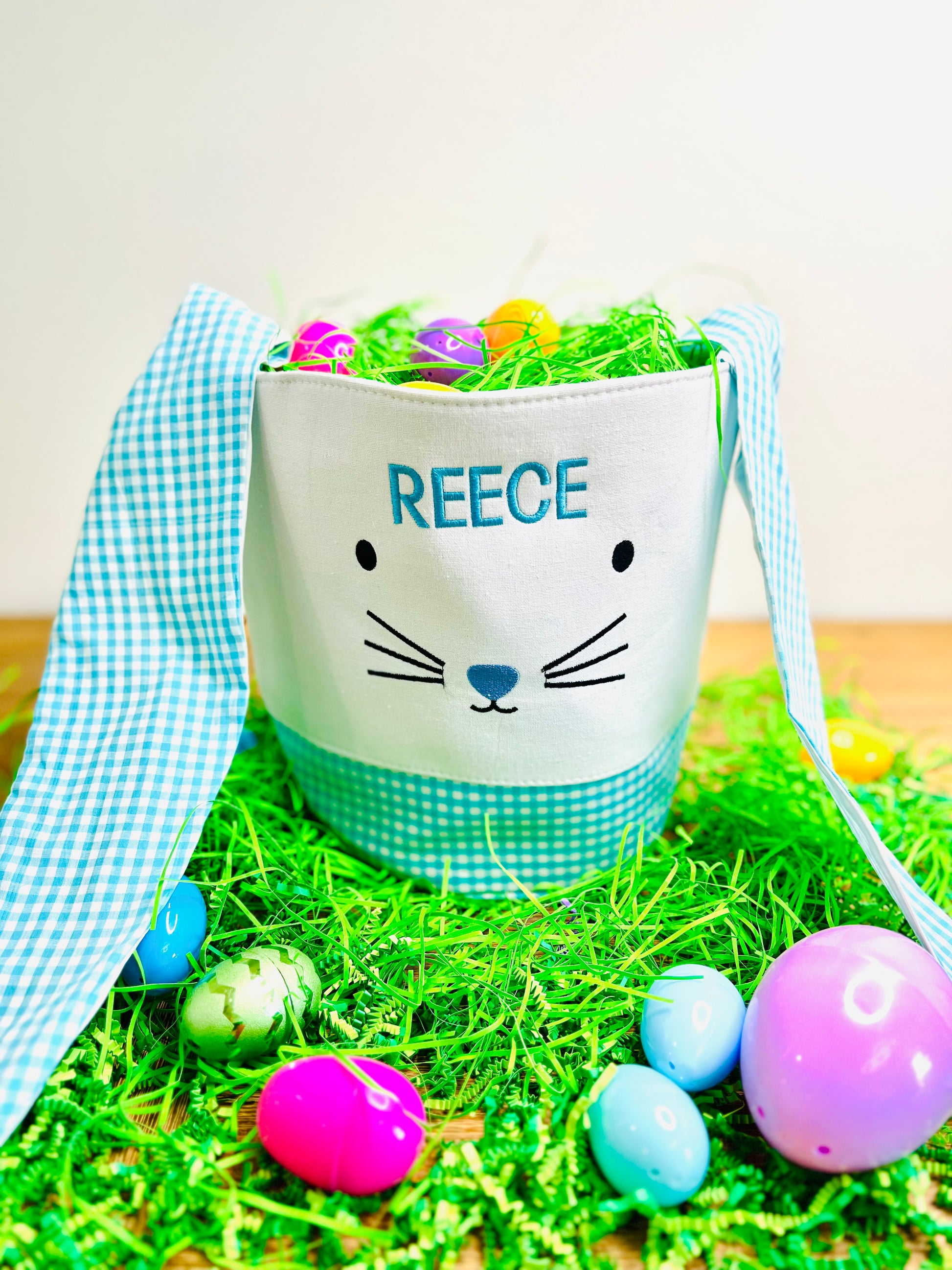 Embroidered Easter Basket with Custom Name – Perfect for Kids