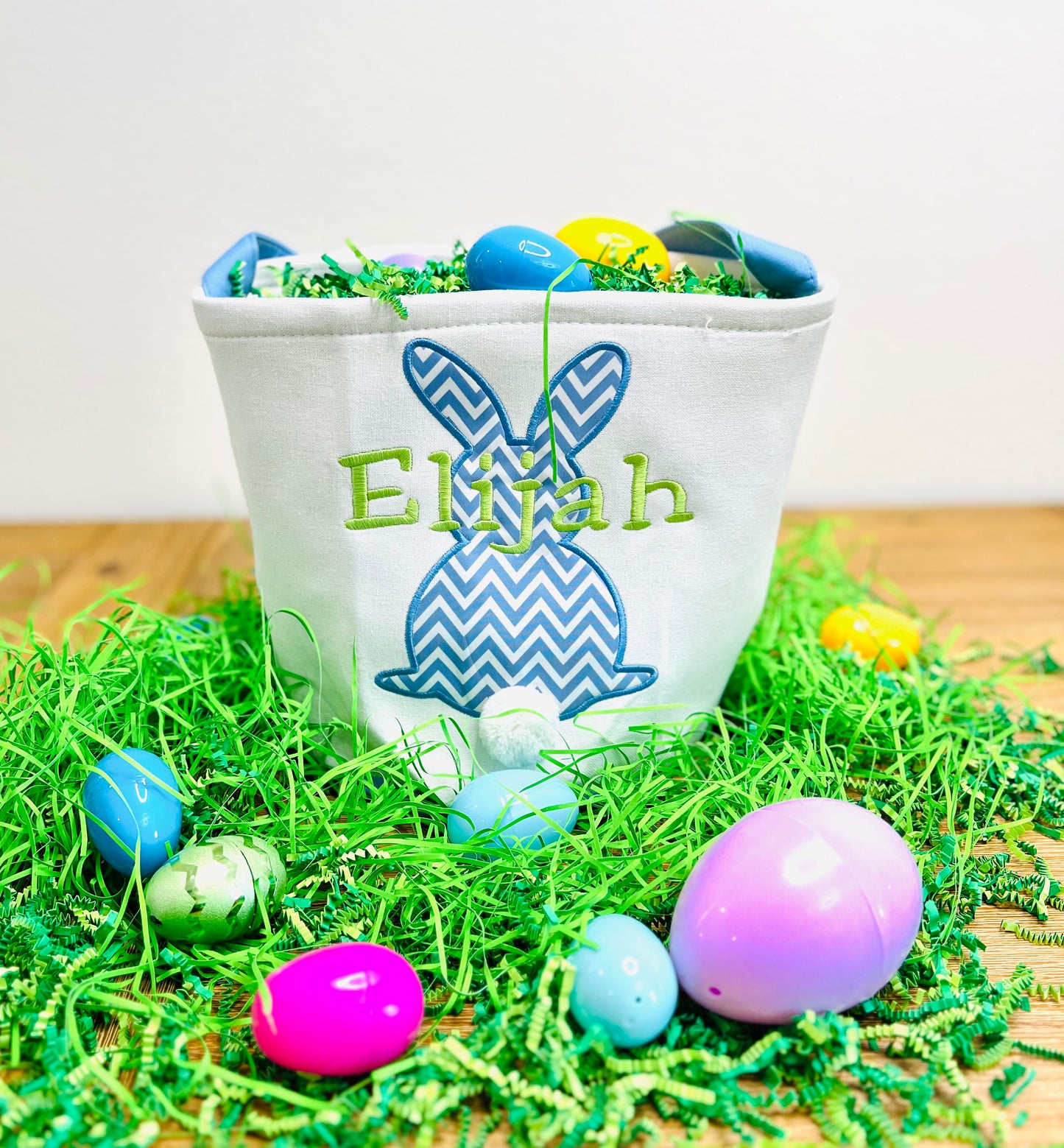 Embroidered Easter Basket with Custom Name – Perfect for Kids