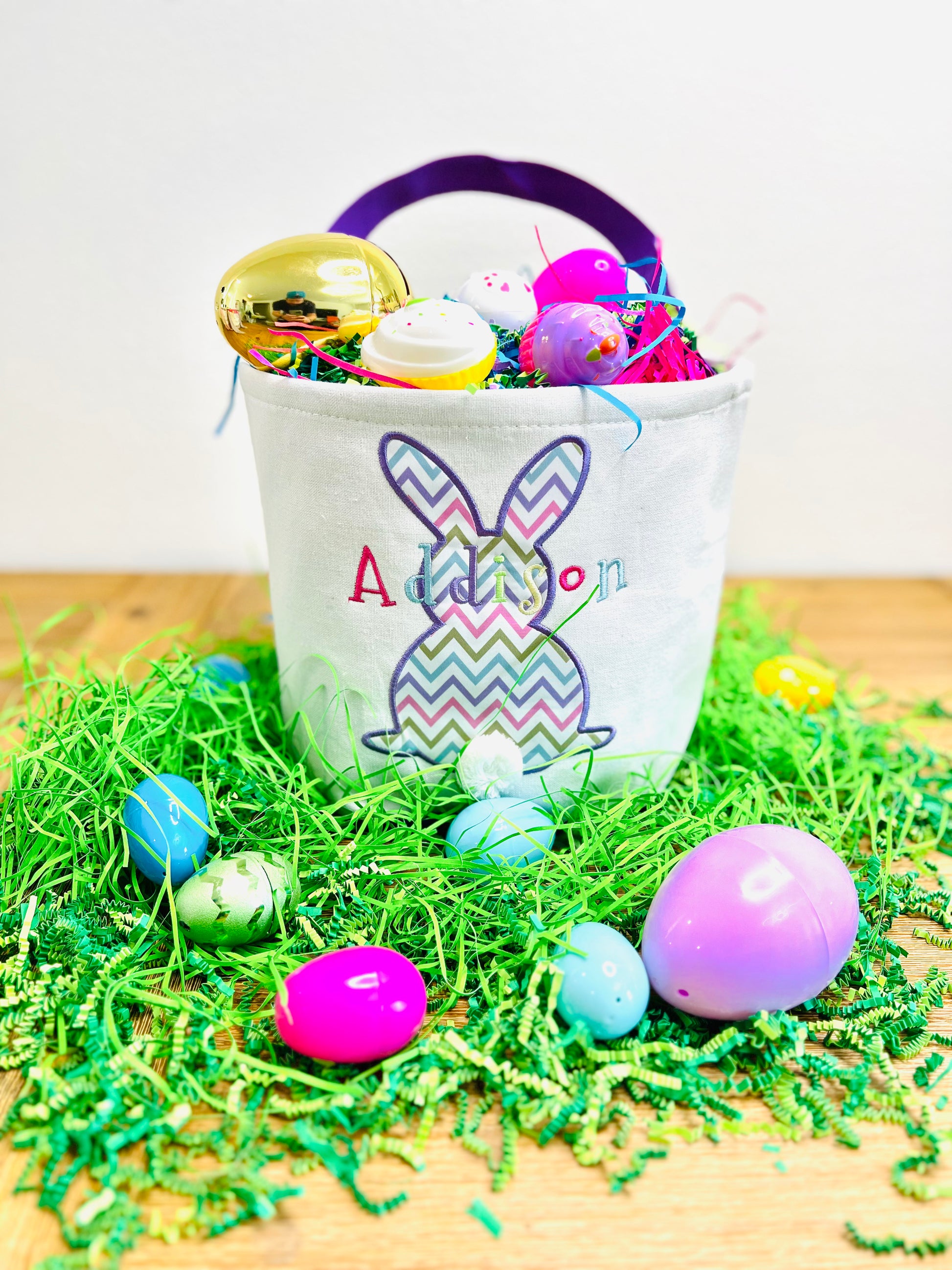 Embroidered Easter Basket with Custom Name – Perfect for Kids