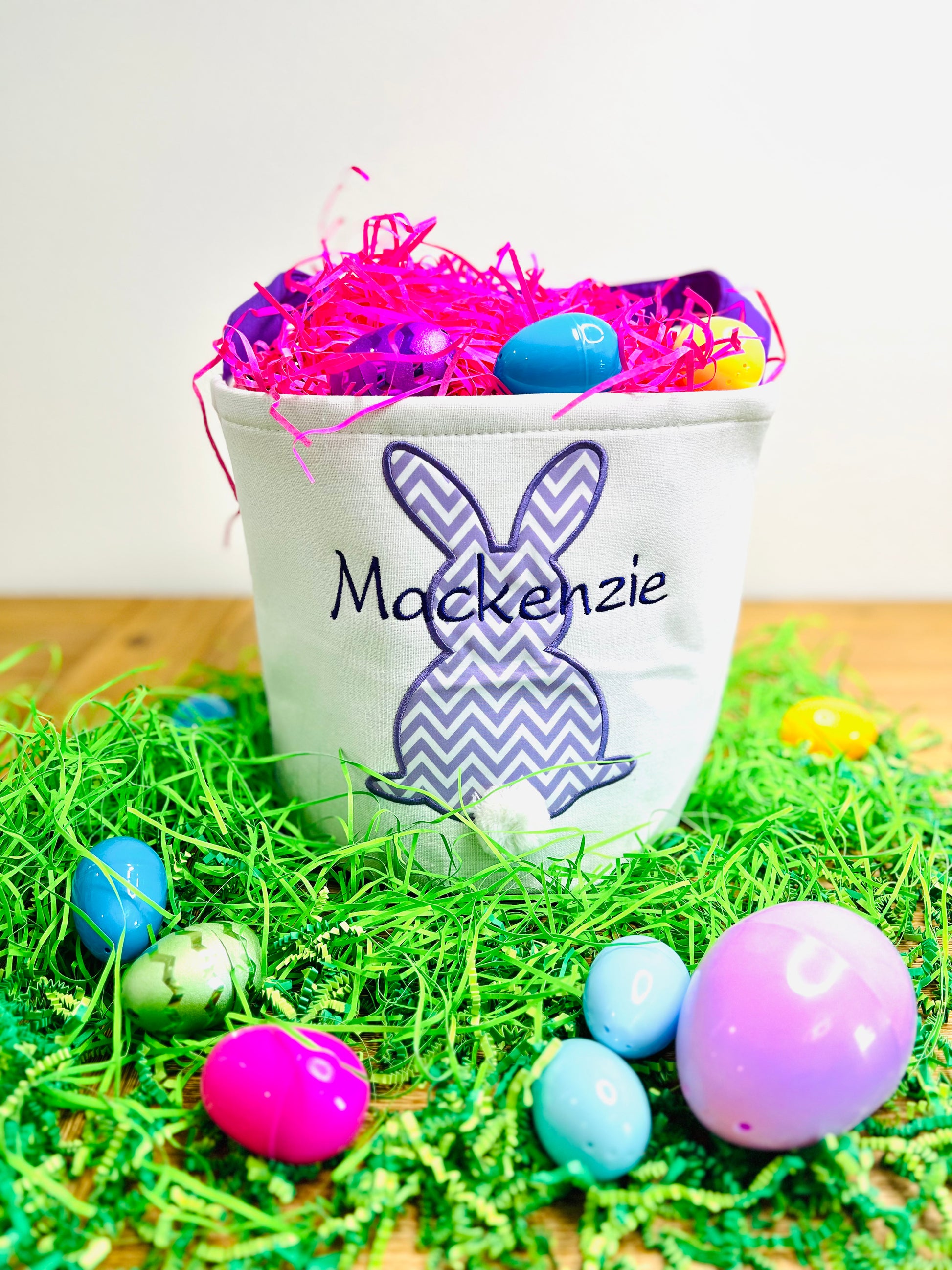 Embroidered Easter Basket with Custom Name – Perfect for Kids