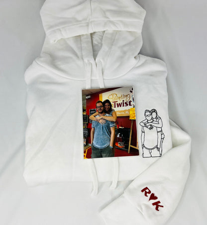 Personalized Couples Hoodie with Custom Portrait Design
