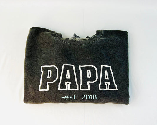 Personalized Papa Embroidered Sweatshirt, Custom grampy pullover sweatshirt, gift for papa, gift for grampy, gift for grandpa